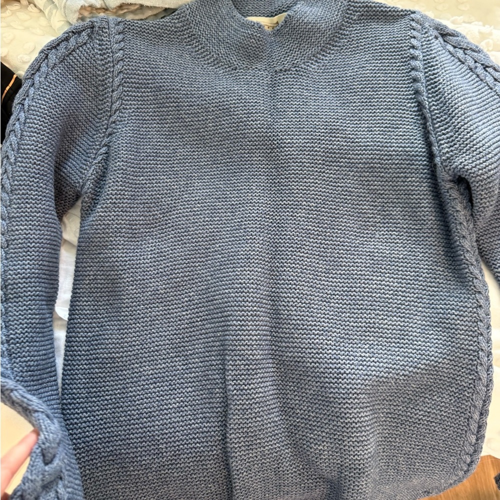 Blue Cable Knit Women's Sweater - Irish Made